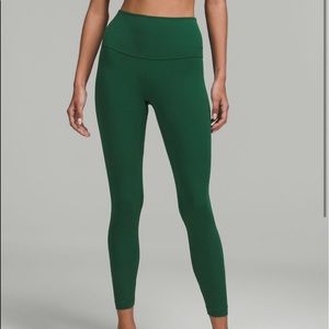 High waisted align Lululemon leggings color everglade green in the size 4.